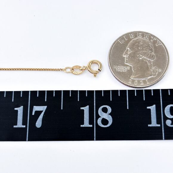 Vintage Ross Simons Italy Sterling Silver 925 Gold Tone Box Chain Necklace 18" - Picture 2 of 3